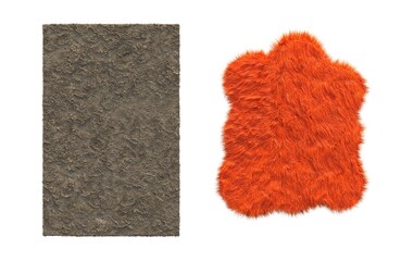 carpet for interior isolated on white background, home decor, 3D illustration, cg render