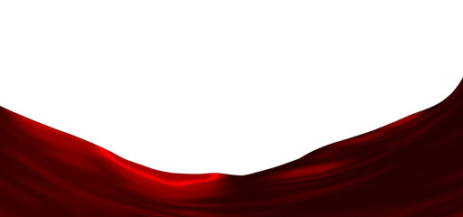 red wave silk satin fabric on white background for grand opening ceremony other occasion