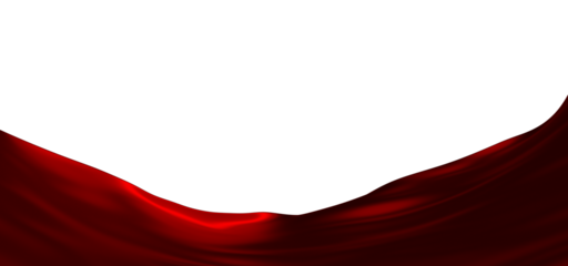 red wave silk satin fabric on white background for grand opening ceremony other occasion