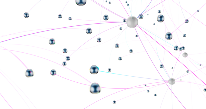 Falling cyber particles. Big data stream. 3d