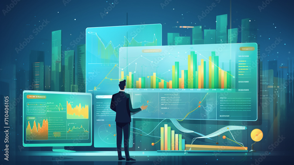 Wall mural The Numbers Game: Navigating Business Statistics and Reports