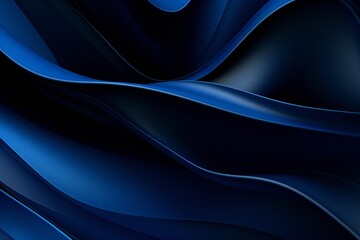 Fototapeta premium Dark blue abstract smooth dynamic background Generative Ai