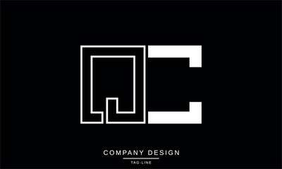 CQ, QC, Abstract Letters Logo Monogram