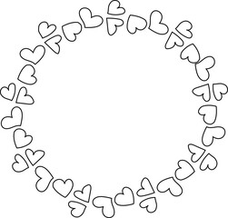 Decorative round frame illustration on transparent background.