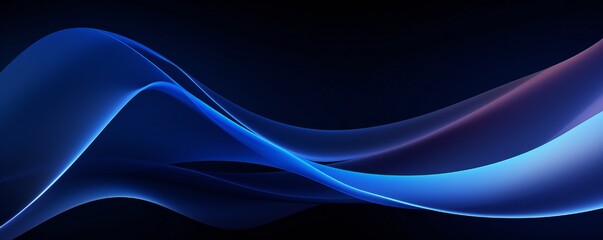 Fototapeta premium Dark blue abstract smooth dynamic background Generative Ai