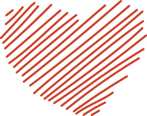 Decorative heart elements for decoration on transparent background.