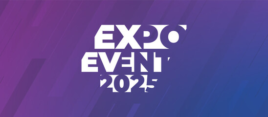 Expo Event banner. Can be used for business, marketing and advertising. logo graphic design of annual summit, Seminar or webinar made for Technology and business upcoming events. Vector EPS 10