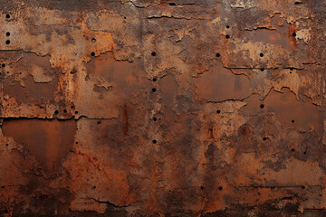 close up image of a rusty ruined metallic background AI generated