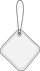 Hand drawn banner label tag illustration on transparent background.  
