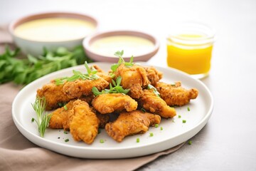 fried chicken tenders with honey mustard