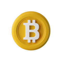 Bitcoin 3d icon illustration