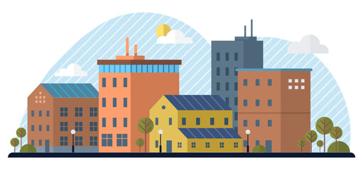 Naklejka premium Clean city vector illustration. In metaphorical garden of clean city, seeds of environmental consciousness are sown and nurtured It is place where nature and urban life thrive in harmony