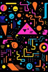 Fototapeta premium Abstract seamless pattern design. Colorful retro digital pattern. Vintage color print.