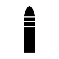 Bullet icon vector. Cartridge illustration sign. Projectile symbol or logo.