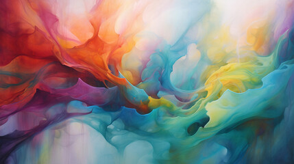 Abstract Symphony in Oil: Vibrant Colors on Canvas