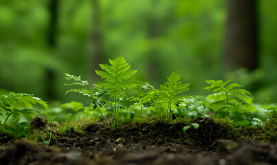 Fern growing in the forest, Generative AI 