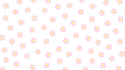 White seamless background with pink flowers