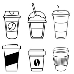 Coffee icon vector set. Hot drink illustration sign collection. Coffee house symbol. Coffee machine logo.