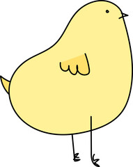 Cute cartoon bird illustration on transparent background.