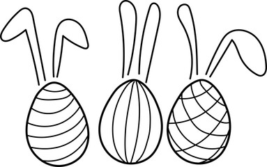 Easter eggs illustration on transparent background.