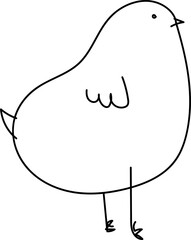 Cute cartoon bird illustration on transparent background.