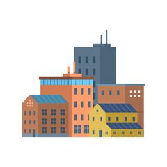 Clean city vector illustration. It is like giving new life to materials, diverting them from landfills and reducing need for extraction of new resources It reflects collective commitment
