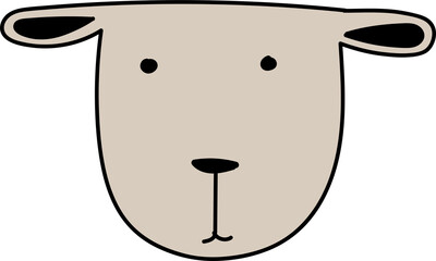 Cute cartoon animal illustration on transparent background.
