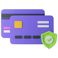 credit card security 3d icon illustration