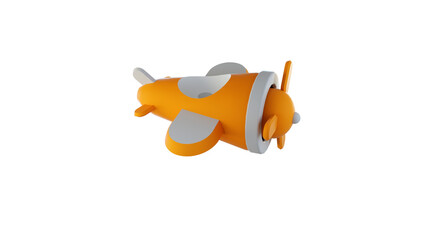 3D Orange Airplane 