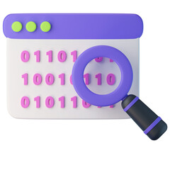 Binary code 3d icon illustration