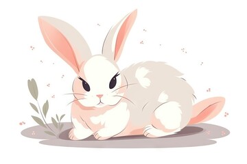 Cute rabbit character illustration