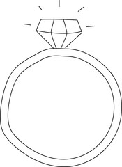 Hand drawn ring illustration on transparent background.
