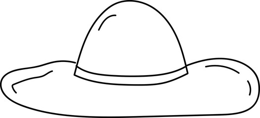 Hand drawn hat illustration on transparent background.
