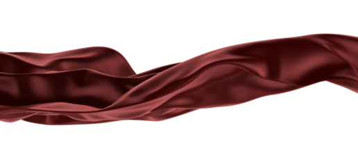 Smooth and shiny red cloth 3D