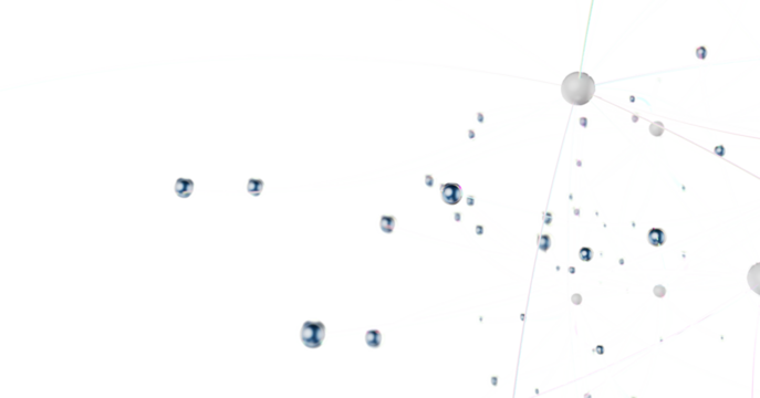 Futuristic geometric double data flow background with connecting dots and lines. Abstract digital