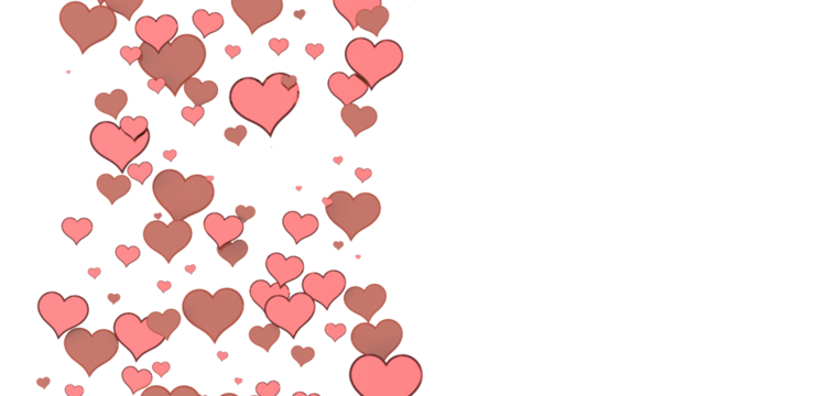hearts isolated on transparent background. Valentine’s day design.