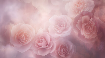 soft pink roses abstract background - obrazy, fototapety, plakaty