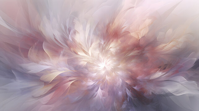 soft light abstract fractal background with flowers