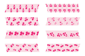 Set of  Valentines Day decoration and Valentines Day washi tape.