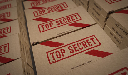 Top secret box pack 3d illustration