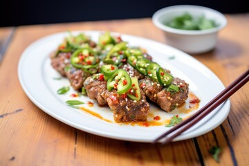 spicy meatloaf with chili peppers and sauce