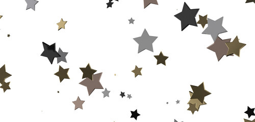 Stars - A gray whirlwind of golden snowflakes and stars. New
