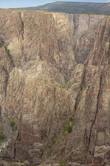View at the gorge next to Pulpit Rock in the Black Canyon of the Gunnison seen from Island Peaks View on the north rim