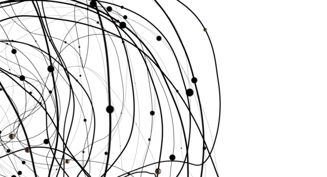 Motion of digital data flow. Communication and technology network concept with moving lines and dots