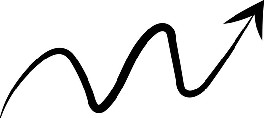 Hand drawn arrow illustration on transparent background.