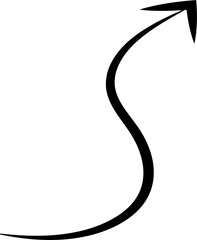 Hand drawn arrow illustration on transparent background.