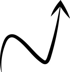 Hand drawn arrow illustration on transparent background.