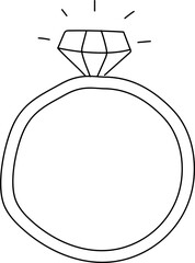 Hand drawn ring illustration on transparent background.
