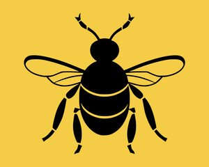 bee and honey, Honey Bee Vector illustration silhouette image icon