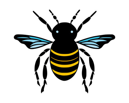Honey Bee Vector illustration silhouette image icon